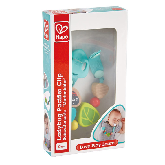 Hape მატყუარას სამაგრი Ladybug pacifier clip (ჰაპე), 2 image Hape მატყუარას სამაგრი Ladybug pacifier clip (ჰაპე), 2 image