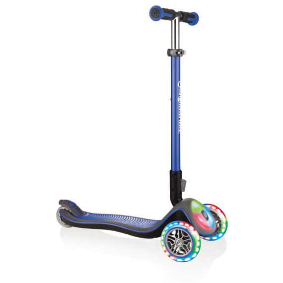 Globber სკუტერი ELITE DELUXE FLASH LIGHTS  (Navy blue) (გლობერი)