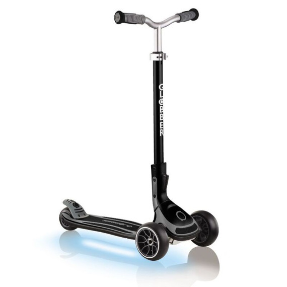 Globber სკუტერი ULTIMUM LIGHTS BLACK-CHARCOAL GREY (გლობერი)