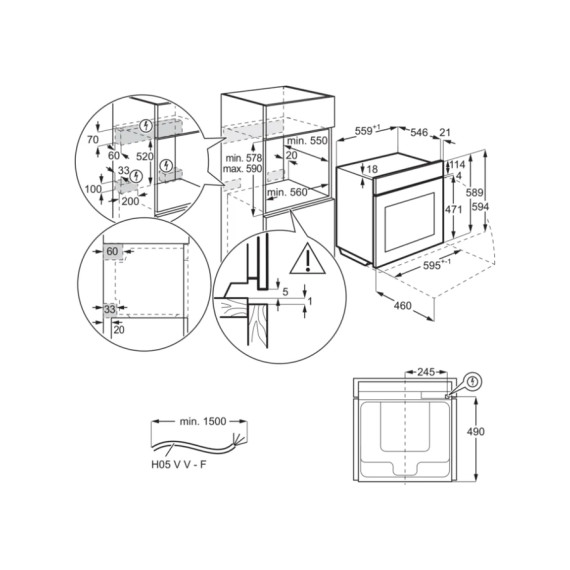 Electrolux ჩასაშენებელი ღუმელი OKD5C70X (ელექტროლუქსი), 2 image