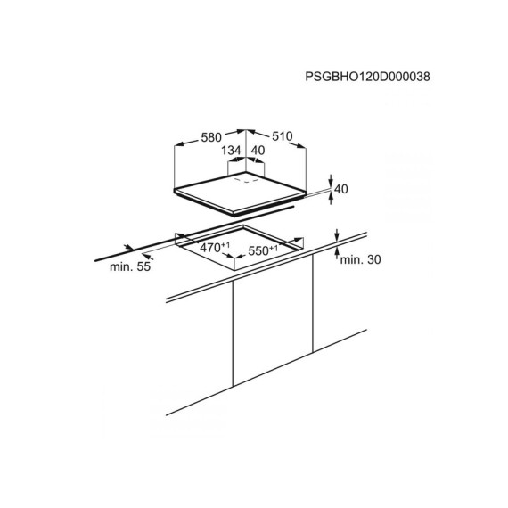 Electrolux ჩასაშენებელი ზედა პანელი HKR95540NB (ეი ი ჯი), 2 image