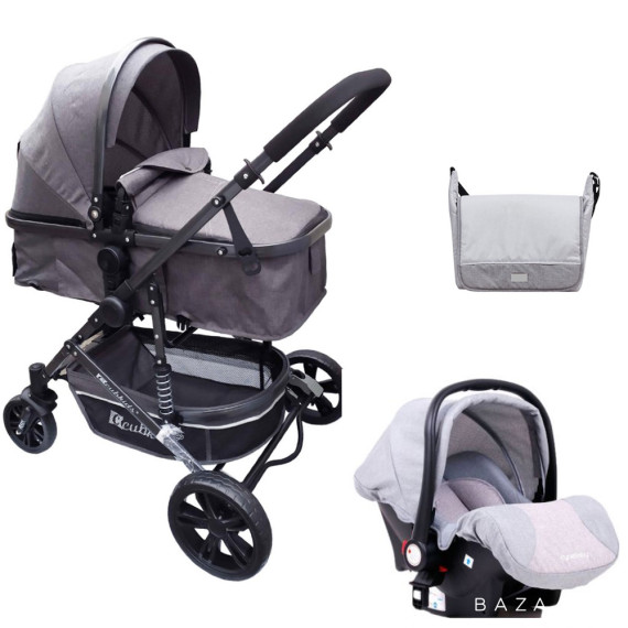 CubeKids ბავშვის ეტლის კომპლექტი ნაცრისფერი