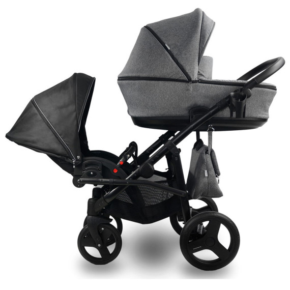 BEXA ბავშვის ეტლი Duo ნაცრისფერი (ტყუპებისთვის), 2 image