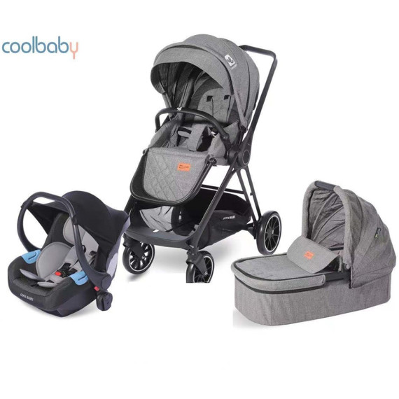 Cool Baby ბავშვის ეტლის კომპლექტი ნაცრისფერი
