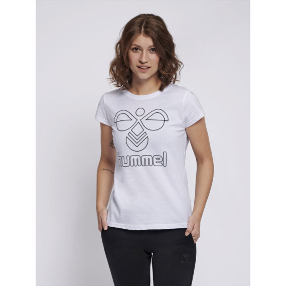 HMLSENGA ქალის მოკლემკლავიანი მაისური Hummel (ჰუმელი), ფერი: თეთრი, ზომა: S