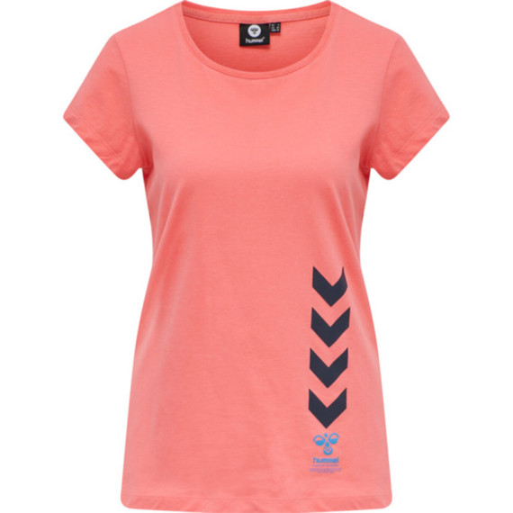 HMLAPRIL ქალის მოკლემკლავიანი მაისური Hummel (ჰუმელი), ფერი: ვარდისფერი, ზომა: S, 4 image