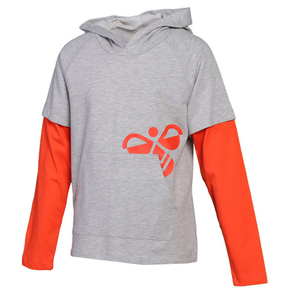 HMLMARSTON ბავშვის კაპიუშონიანი ჯემპრი Hummel (ჰუმელი), ფერი: ნაცრისფერი, ზომა: 6