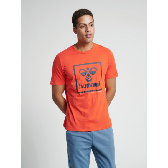 HMLISAM კაცის მოკლემკლავიანი მაისური Hummel (ჰუმელი), ფერი: სტაფილოსფერი, ზომა: XL