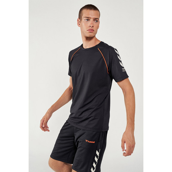 HMLASHER კაცის მოკლემკლავიანი მაისური Hummel (ჰუმელი), ფერი: შავი, ზომა: L