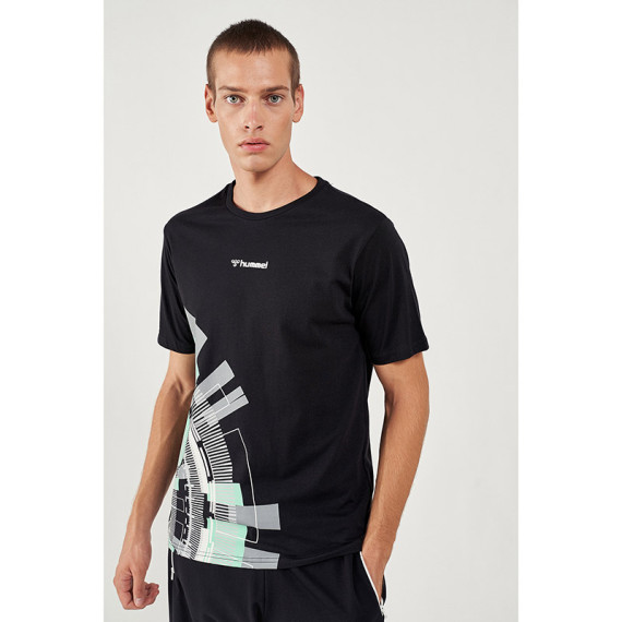 HMLKOEPUCK კაცის მოკლემკლავიანი მაისური Hummel (ჰუმელი), ფერი: შავი, ზომა: S