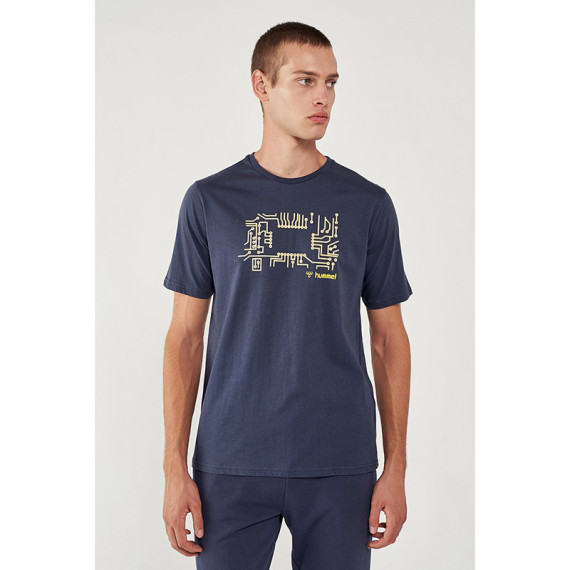 HMLWARGO კაცის მოკლემკლავიანი მაისური Hummel (ჰუმელი), ფერი: ლურჯი, ზომა: S