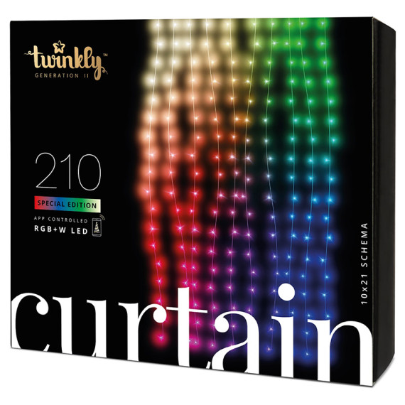Smart Led გირლიანდა Twinkly Curtain RGBW 210, Gen II, IP44TWW210SPP-TEU