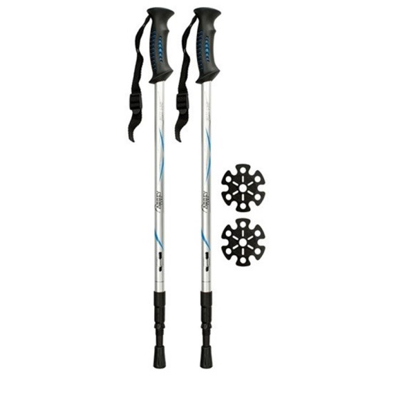 ჰაიკინგის ჯოხები Abbey 21SV ZIB anti shock Silver/blue/black