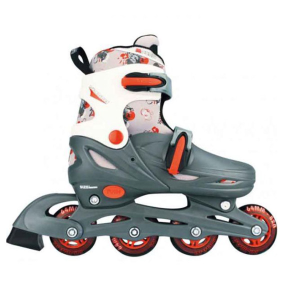 როლიკები  NIJDAM Inline Junior 3-IN-1 52QM 30/33  ნაცრისფერი/წითელი თეთრი