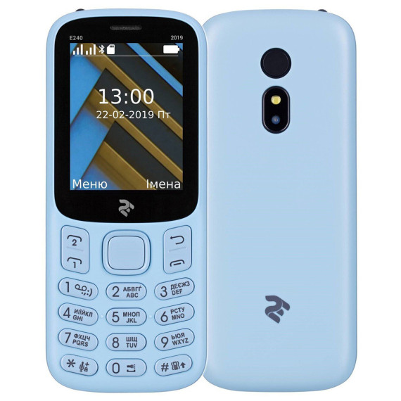 2E მობილური ტელეფონი E240 2019 Dual SIM ცისფერი