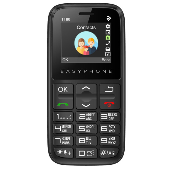 2E მობილური ტელეფონი T180 2020 Dual SIM შავი