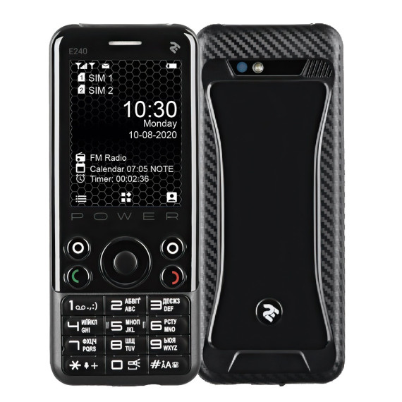 2E მობილური ტელეფონი E240 POWER Dual SIM შავი