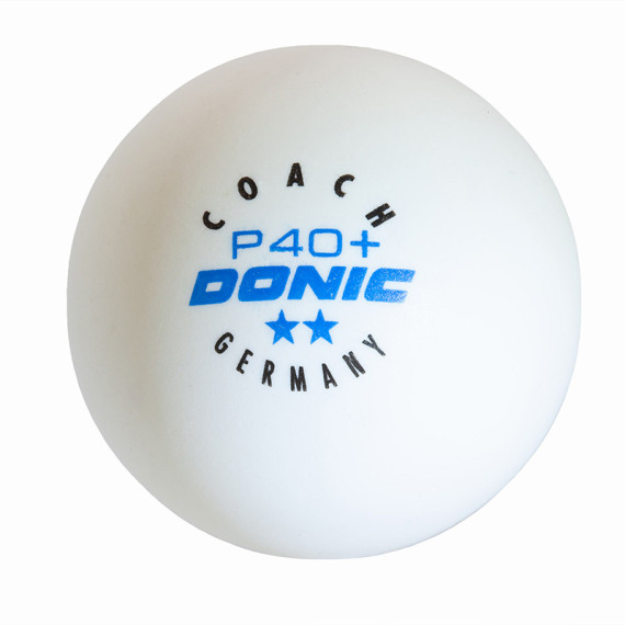 მაგიდის ტენისის ბურთები DONIC P40 + Coach 2 p. 6 pcs White, 2 image
