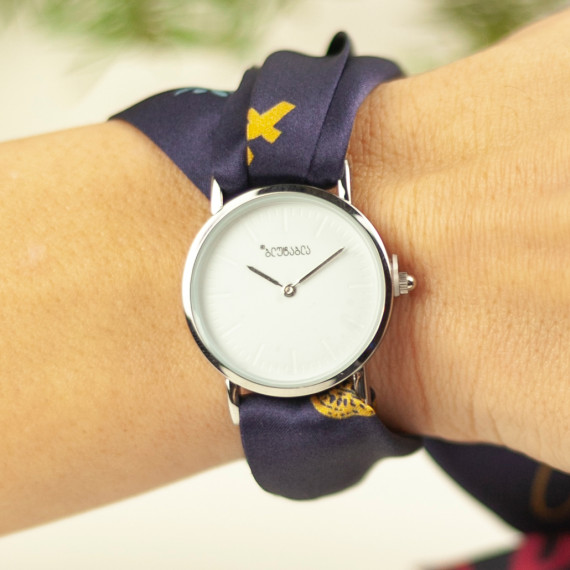 მაჯის საათი - ბორჯღალო - აბრეშუმი - ვერცხლისფერი, 2 image მაჯის საათი - ბორჯღალო - აბრეშუმი - ვერცხლისფერი, 2 image