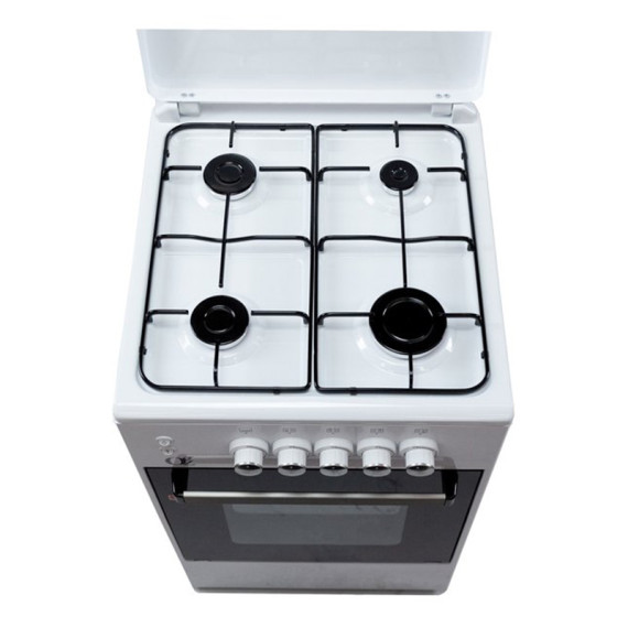 OZ გაზის ქურა OSmall50X50W4G Coocker, 4Gas, Oven-Gas, 50x50x85, Ignition, White, Top metal, 2 image