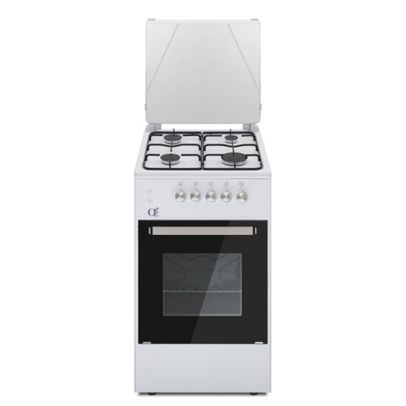 OZ გაზის ქურა OSmall50X50W4G Coocker, 4Gas, Oven-Gas, 50x50x85, Ignition, White, Top metal, 3 image