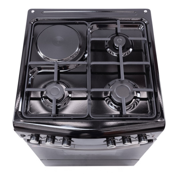 OZ გაზის ქურა OCourved60X60B3/1 Coocker, 3+1, 2Plates, 60x60x85, Black, 2 image