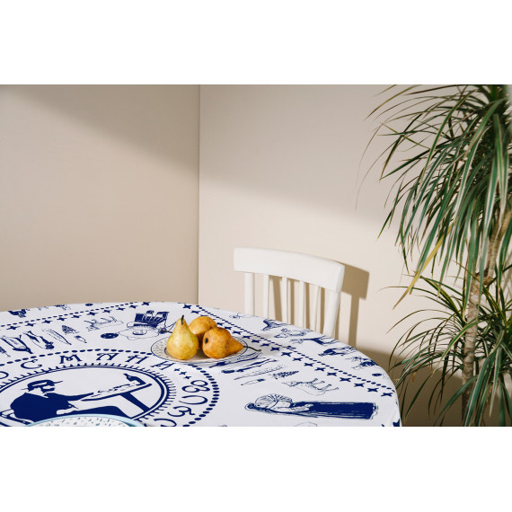 სუფრა - ფიროსმანი - თეთრი - პოლიესტერი, ზომა: 140 x 140 სმ, აირჩიეთ მასალა: პოლიესტერი, 4 image